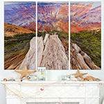 Designart Grand Canyon View From Above Modern Seascape Triptych Canvas Artwork