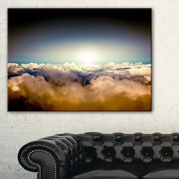 Designart Gloomy Sky Above Clouds Canvas Art Color Blue Jcpenney