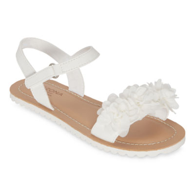 big girls white sandals