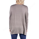 24/7 Comfort Apparel Maternity Womens Round Neck Long Sleeve Tunic Top