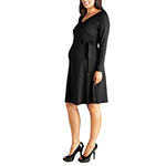 24/7 Comfort Apparel Long Sleeve A-Line Dress Maternity