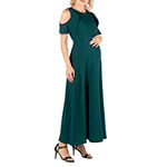 24/7 Comfort Apparel Maternity Short Sleeve Maxi Dress