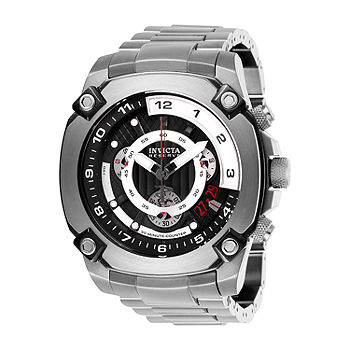 Invicta Reserve Mens Chronograph Silver Tone Stainless Steel 