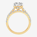 Princess Cut Womens 3 CT. T.W. Lab Grown White Diamond 14K Gold Solitaire Bridal Set