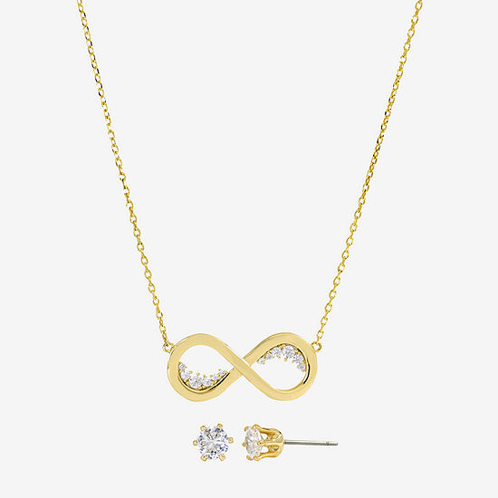 Sparkle Allure 2-pc. Cubic Zirconia 14K Gold Over Brass Infinity Jewelry Set