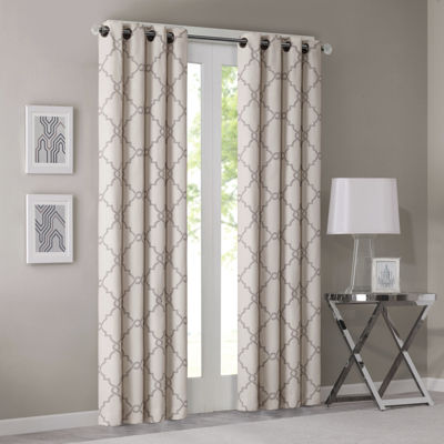 Madison Park Westmont Fretwork Print Grommet Top Curtain Panel