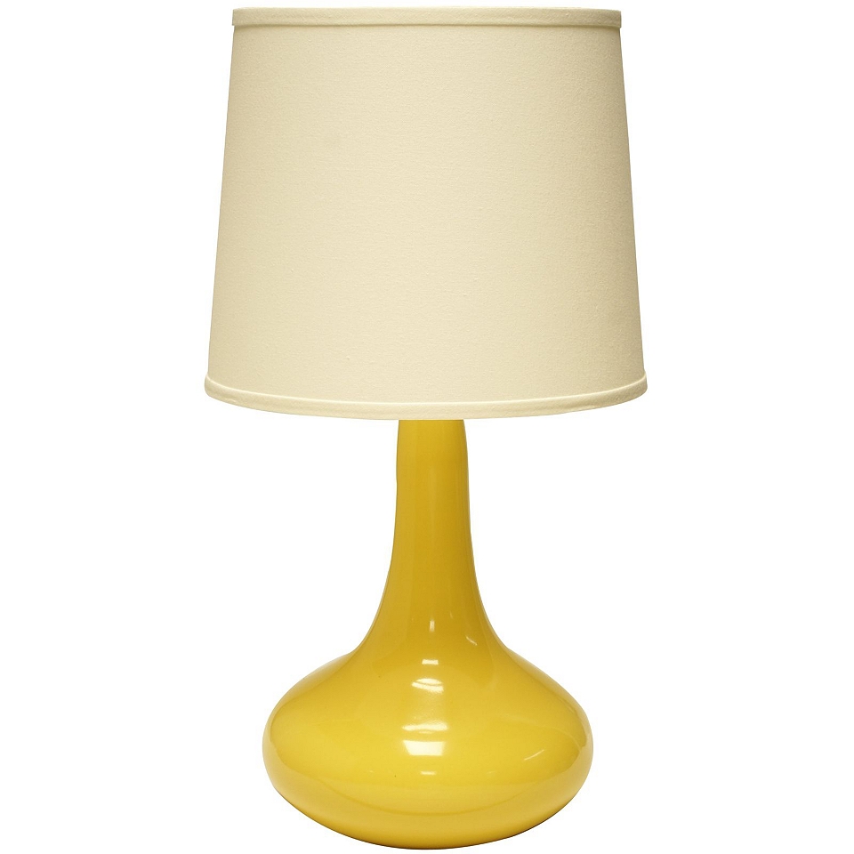 HAEGER Ceramic Genie Solid Color Table Lamp, Yellow