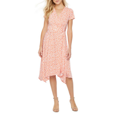 perceptions short sleeve fit & flare dress