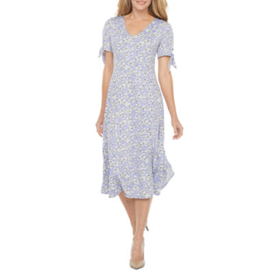 perceptions short sleeve fit & flare dress