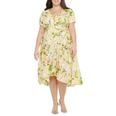 danny & nicole short sleeve fit & flare dress