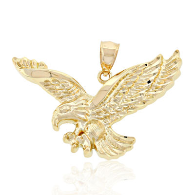 Mens 14k Yellow Gold Eagle Pendant