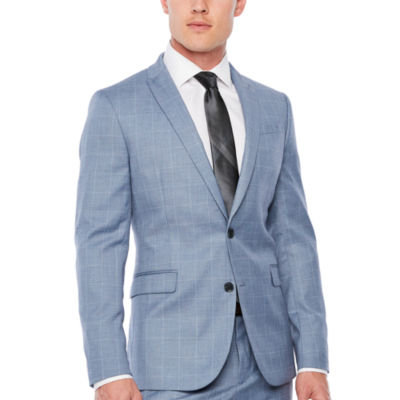 Jf J Ferrar Slate Blue Windowpane Slim Fit Suit Separates Color Slate Blue Wp Jcpenney