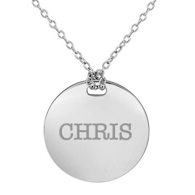 Personalized Sterling Silver 19mm Round Name Pendant Necklace JCPenney