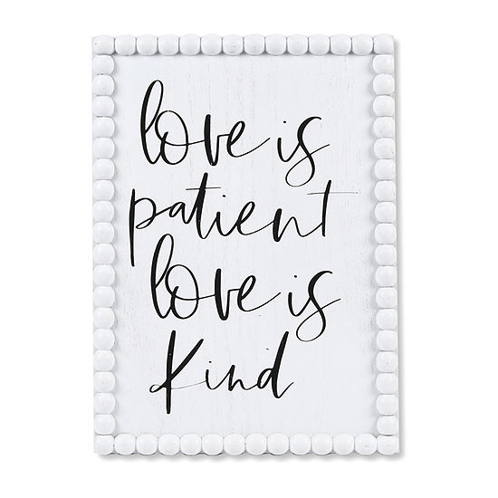 10x14 Love is Patient Beaded Wall Sign