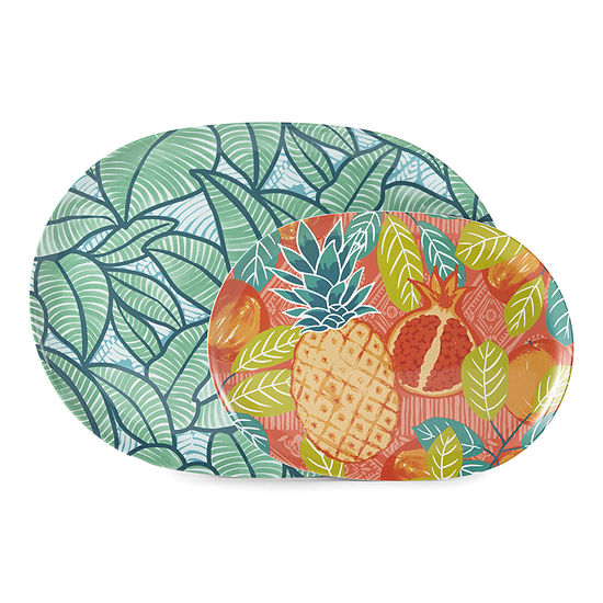 Outdoor Oasis 2-pc. Melamine Serving Tray