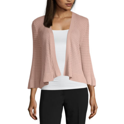 Liz Claiborne Womens Long Sleeve Open Front Cardigan