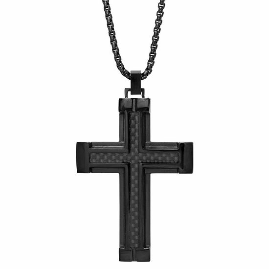 Mens Stainless Steel Cross Pendant Necklace - JCPenney