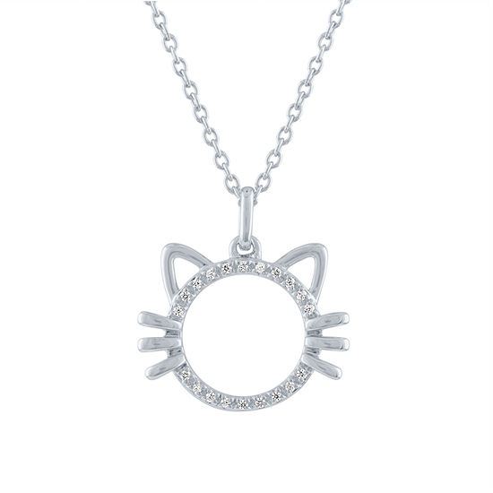 "Loyal" Womens Diamond Accent Genuine White Diamond Sterling Silver Pendant Necklace