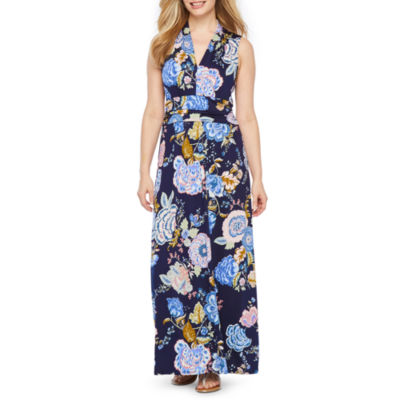 rabbit rabbit rabbit design sleeveless floral maxi dress