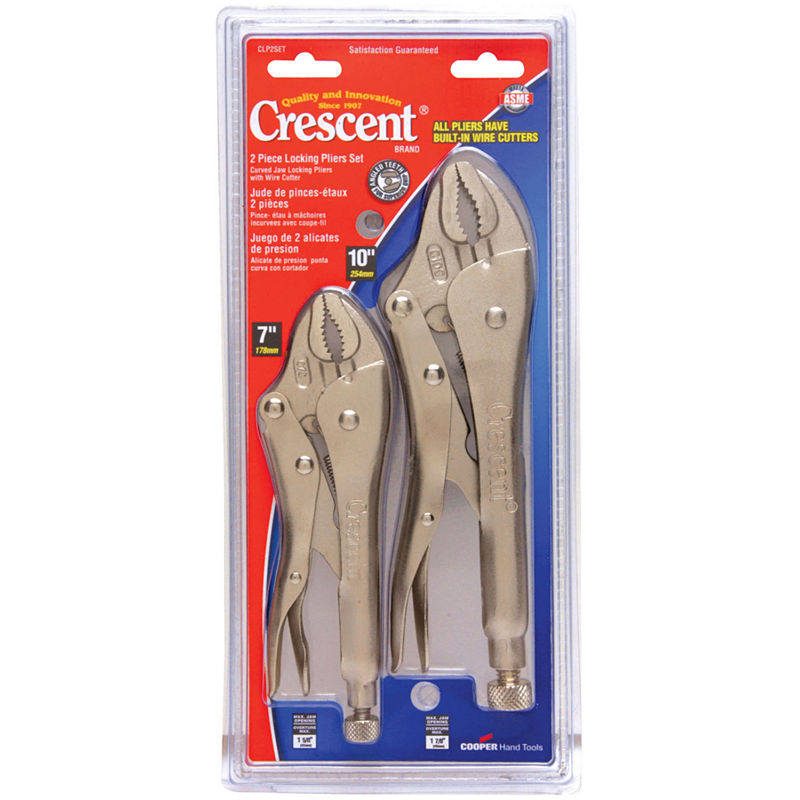 UPC 037103299574 product image for Crescent CLP2SETN 2 Piece Locking Pliers With WireCutter Set | upcitemdb.com