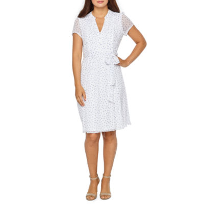 MSK Short Sleeve Midi Shirt Dress