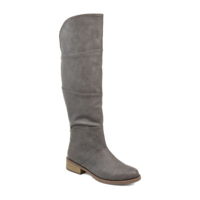 womens wide calf grey boots