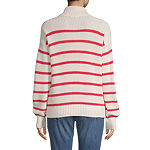 St. John's Bay Womens Long Sleeve Striped Pullover Sweater
