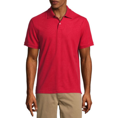 St Johns Bay Short Sleeve Solid Performance Pique Polo Shirt JCPenney