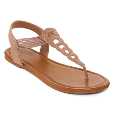 Arizona Womens Gogo Flat Sandals, Color: Dusty Rose - JCPenney
