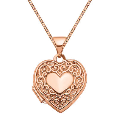 Womens 14K Rose Gold Heart Locket Necklace JCPenney