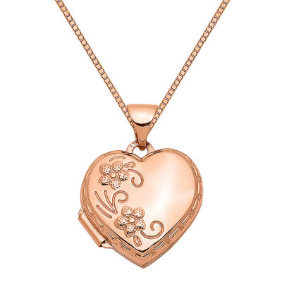 Womens 14k Rose Gold Heart Locket Necklace Jcpenney