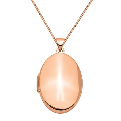 Womens 14K Rose Gold Oval Locket Necklace JCPenney