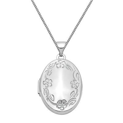 Womens 14K White Gold Oval Locket Necklace JCPenney