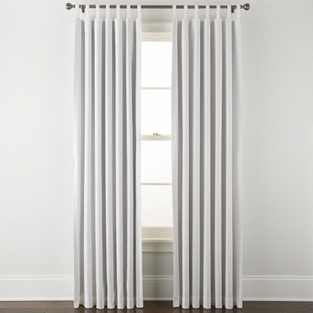 Linden Street Naturals 3-Ways To Hang 100% Blackout Rod Pocket Back Tab Single Curtain Panel, One Size , White