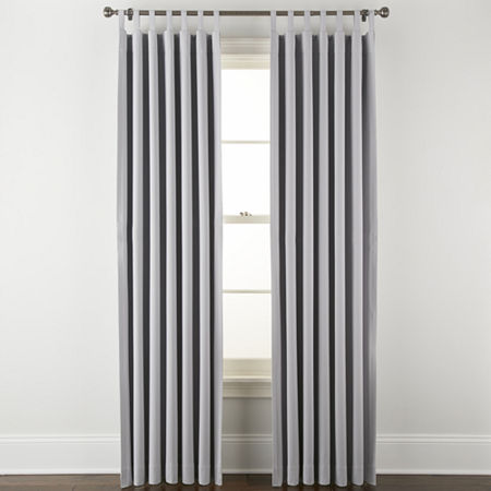 Linden Street Naturals 3-Ways To Hang 100% Blackout Rod Pocket Back Tab Single Curtain Panel, One Size , Gray