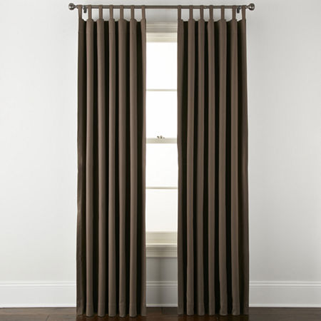 Linden Street Naturals 3-Ways To Hang 100% Blackout Rod Pocket Back Tab Single Curtain Panel, One Size , Brown
