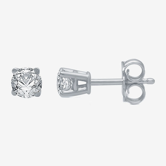 Classic Collection 1/4 CT. T.W. Genuine White Diamond 10K White Gold 3.2mm Stud Earrings
