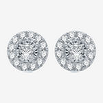 1 CT. T.W. Genuine White Diamond 10K White Gold 9.7mm Stud Earrings