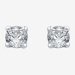 3/8 CT. T.W. Genuine White Diamond 10K White Gold 4.2mm Stud Earrings