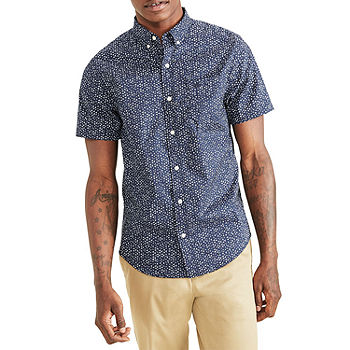 Sleeve Button-Down Comfort Flex Shirt Dockers Mens Short