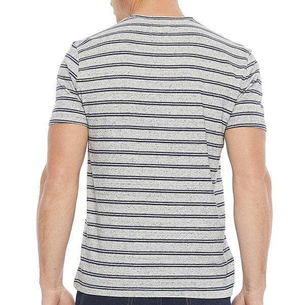 Mutual Weave Striped Mens Crew Neck Short Sleeve T-Shirt