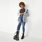 Cardigan, Arizona Cropped Ruched-Front Top, Blue Spice Skinny Jeans & Pop Boots