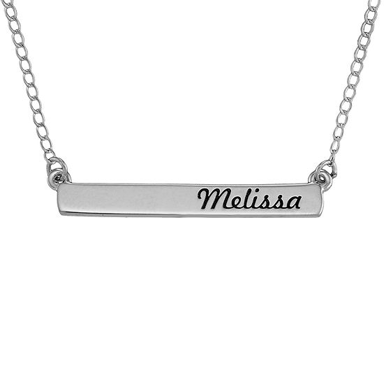 Personalized 14k White Gold Engraved Name Bar Necklace Color White Gold Jcpenney