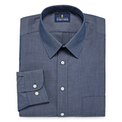 Stafford Travel Stretch Performance Big and Tall LongSleeve Broadcloth