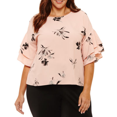 jcpenney plus size peasant tops