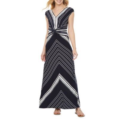 sleeveless striped maxi dress