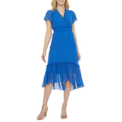 danny & nicole short sleeve fit & flare dress