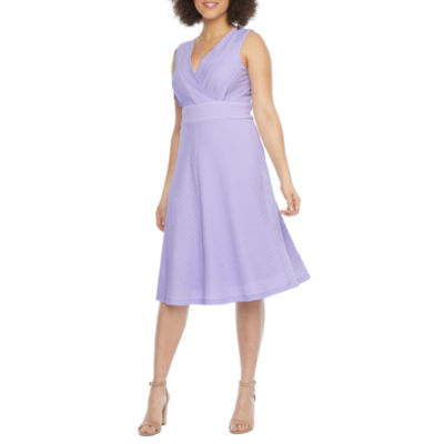 lilac fit and flare dress