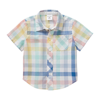 baby boy short sleeve white button down