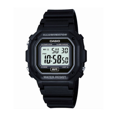 casio men's chronograph black resin strap watch